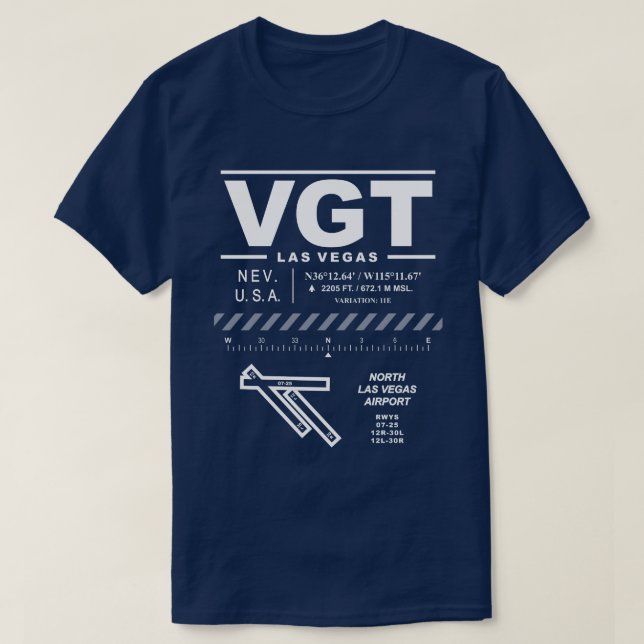 Camiseta Aeroporto de Las Vegas de North VGT (Frente do Design)