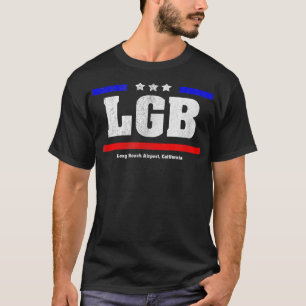 Camiseta Aeroporto de Long Beach LGB deixa voar Patriótico 
