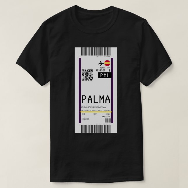 Camiseta Aeroporto de Maiorca (PMI) de embarque (Frente do Design)
