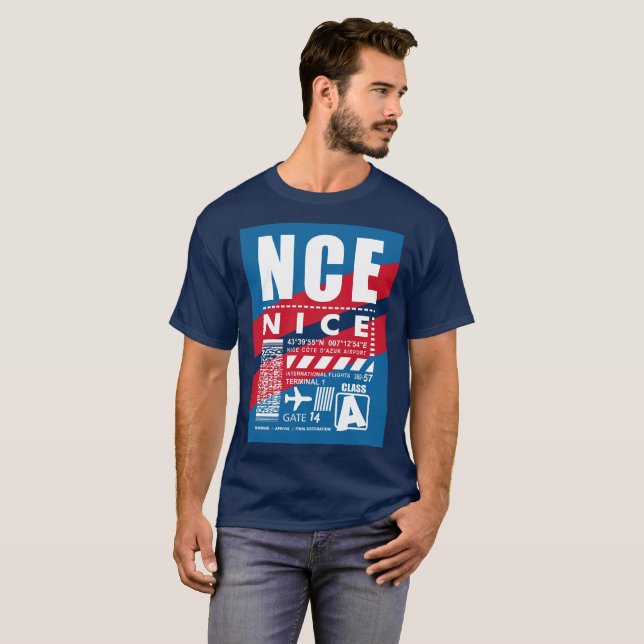 Camiseta Aeroporto de Nice Côte d'Azur (Frente Completa)