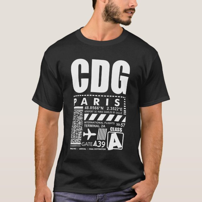 Camiseta Aeroporto de Paris Charles de Gaulle (Frente)