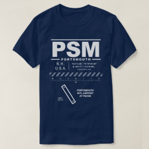 Camiseta Aeroporto de Portsmouth Int'l em T-Shirt PSM Peace