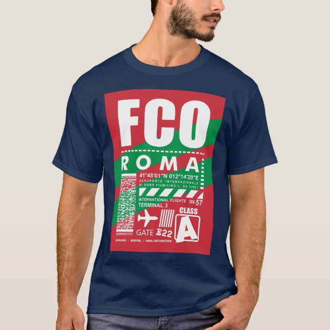 Camiseta Aeroporto de Roma FCO, (Frente)