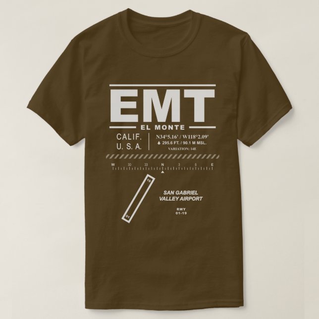 Camiseta Aeroporto de San Gabriel Valley EMT-Shirt (Frente do Design)