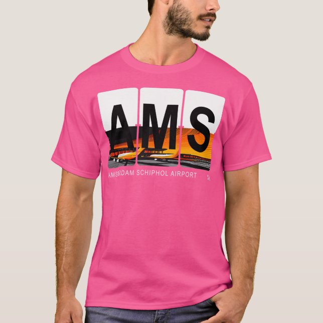 Camiseta Aeroporto de Schiphol de Amesterdã Países Baixos A (Frente)