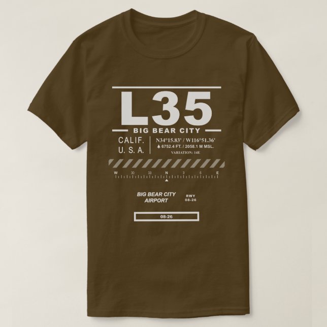 Camiseta Aeroporto de Urso Grande RBF L35 T-Shirt (Frente do Design)