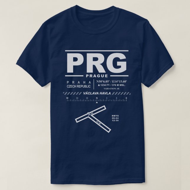 Camiseta Aeroporto de Václav Havel Praga PRG T-Shirt (Frente do Design)
