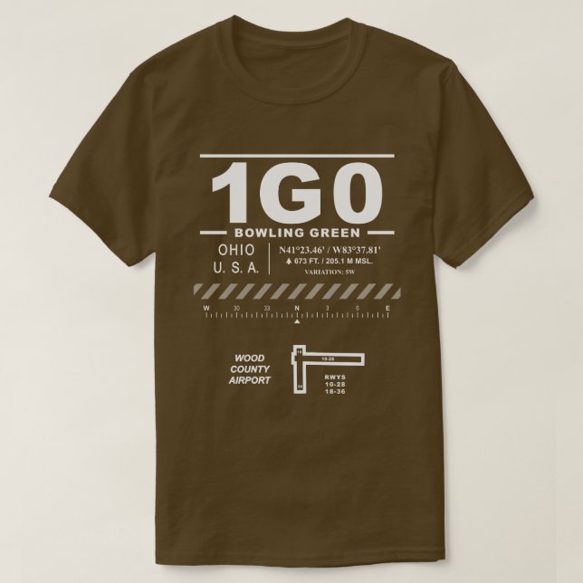 Camiseta Aeroporto de Wood County 1G0 T-Shirt (Frente do Design)