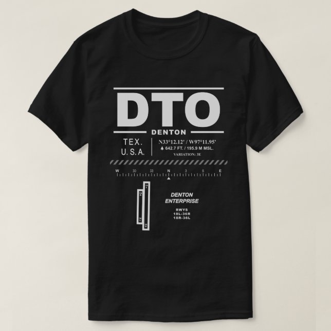 Camiseta Aeroporto Denton Enterprise DTO USAA (Frente do Design)