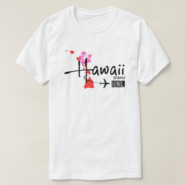 Camiseta Aeroporto Hawaii O'ahu HNL (Frente do Design)