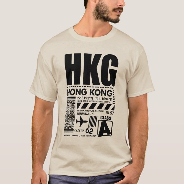 Camiseta Aeroporto Internacional de Hong Kong HKG (Frente)