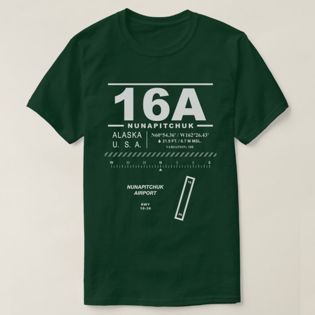 Camiseta Aeroporto Nunapitchuk NUP 16A T-Shirt (Frente do Design)