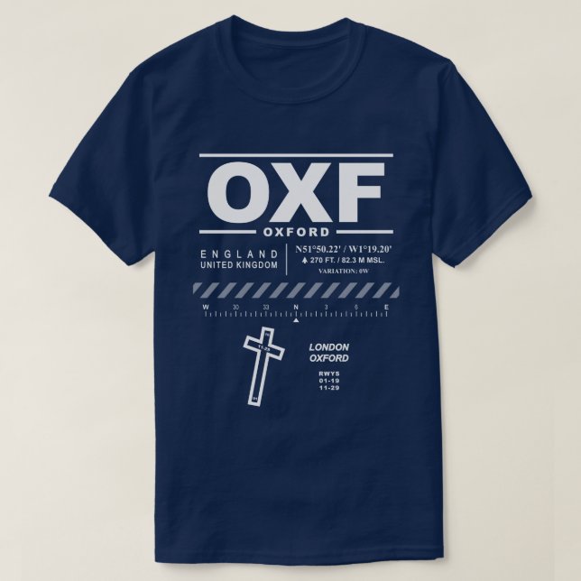 Camiseta Aeroporto OXF T-Shirt de Londres Oxford (Frente do Design)