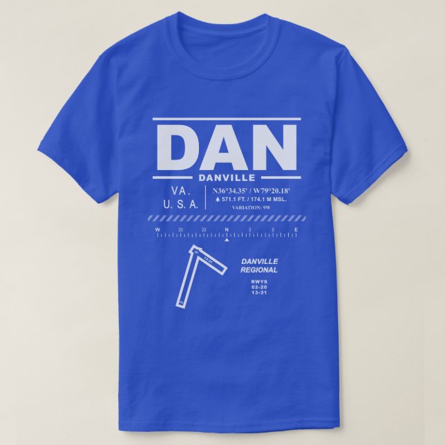 Camiseta Aeroporto Regional de Danville - DAN T-Shirt (Frente do Design)