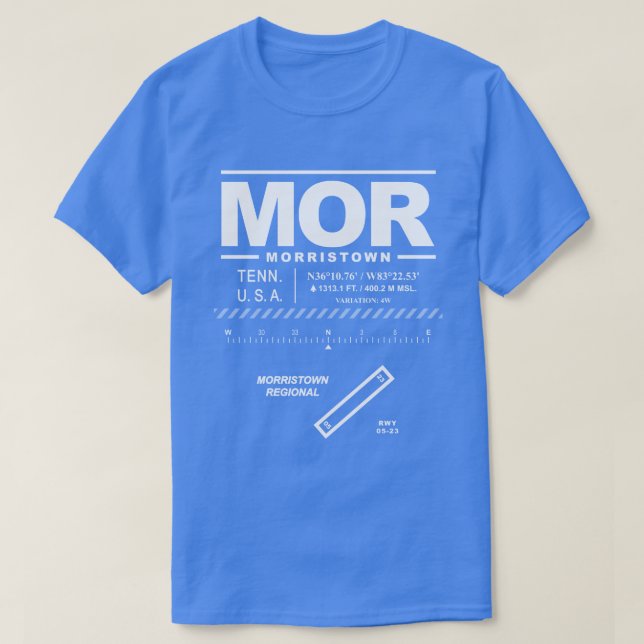 Camiseta Aeroporto Regional de Morristown MOR T-Shirt (Frente do Design)