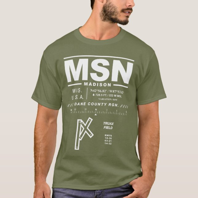 Camiseta Aeroporto Regional do Condado de Dane MSN T-Shirt (Frente)
