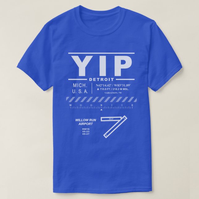 Camiseta Aeroporto Willow Run YIP (Frente do Design)