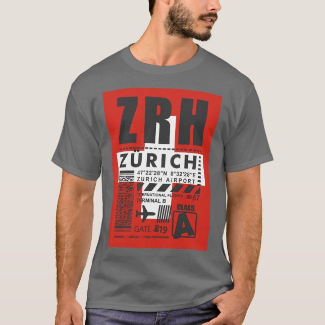 Camiseta Aeroporto ZRH Zurich (Frente)