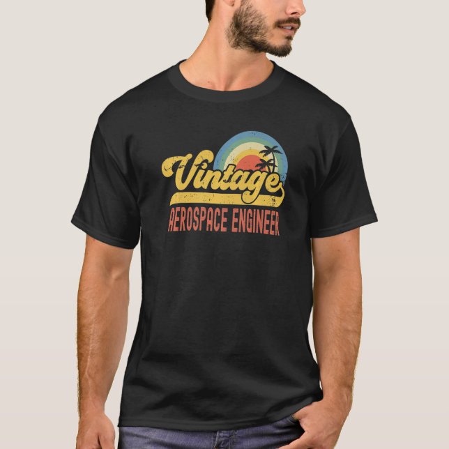 Camiseta Aerospace Engineer Vintage Sunset Profession Retro (Frente)