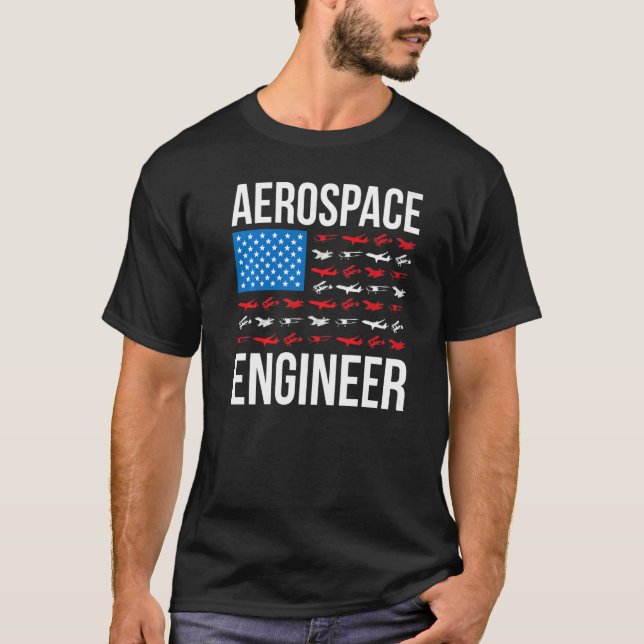 Camiseta Aerospace Engineering US Flag Aerospace Engineer W (Frente)