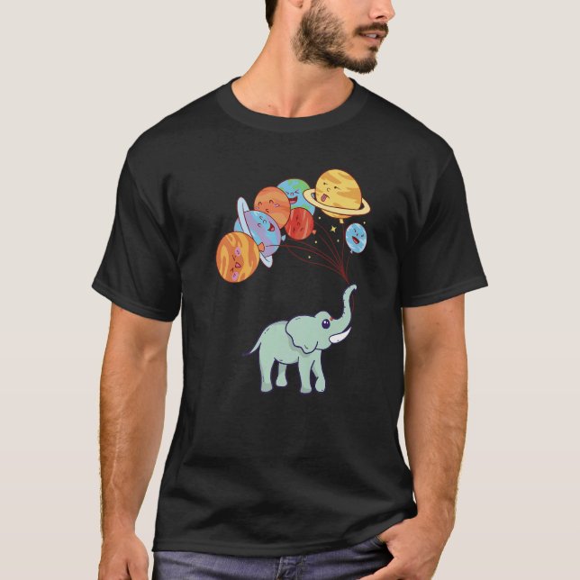 Camiseta Aerospace Solar System Planets  Space Elephant (Frente)