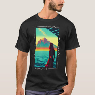Camiseta Aest Otaku Japonês Vaporwave - Retro Synthwave, de