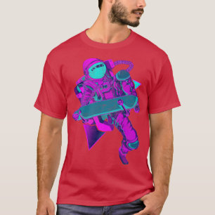 Camiseta Aestésico Vaporwave Espacial Engraçado Skateboarde