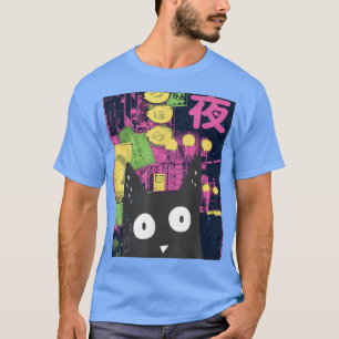 Camiseta Aestética Alt Cute Anime Kitten Neko Japão Manga H
