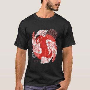Camiseta Aestética Asiática Taisho Sanke Fish Pond Japonês