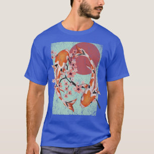 Camiseta Aestética Japonesa Cereja Flor Sakura Koi
