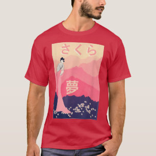 Camiseta Aestética Sakura Cherry Blossom Bonito Japonês