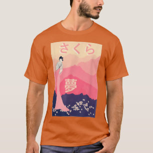 Camiseta Aestética Sakura Cherry Blossom Bonito Japonês