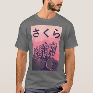 Camiseta Aestética Sakura Cherry Blossom Bonito Japonês