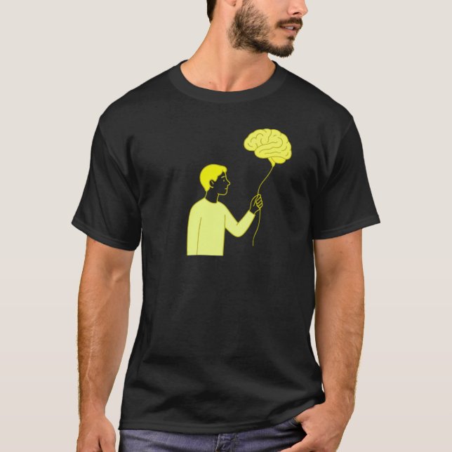 Camiseta Aesthetic Brain Balloon • Funny Overthinking Art (Frente)