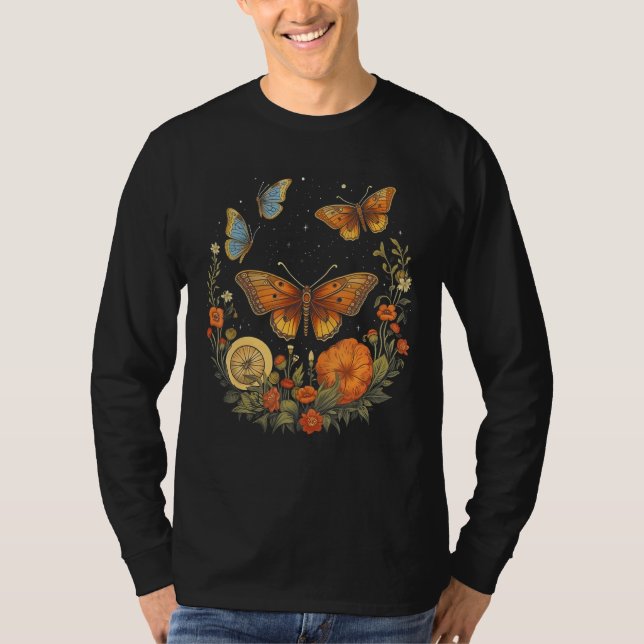 Camiseta Aesthetic Butterflies Moon Motifs Butterfly With F (Frente)