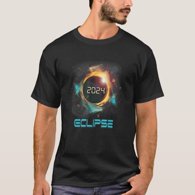 Camiseta Aesthetic Colorful Total Solar Eclipse 2024 (Frente)