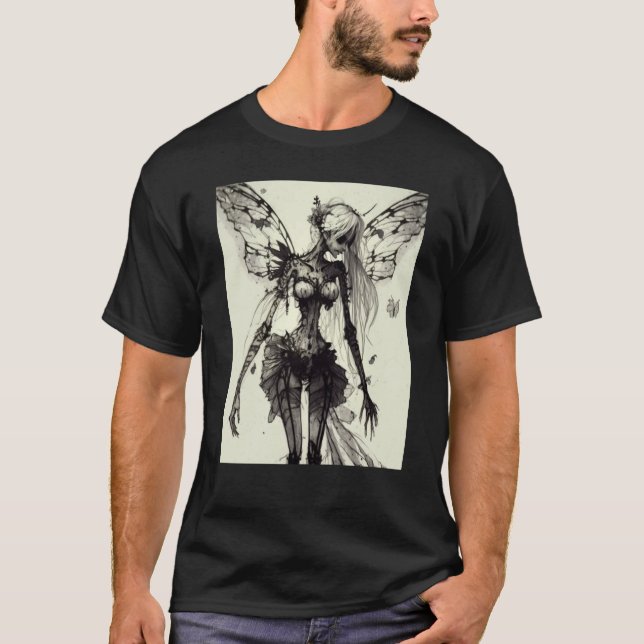 Camiseta Aesthetic Grunge Fairycore Butterfly Gothic Horror (Frente)