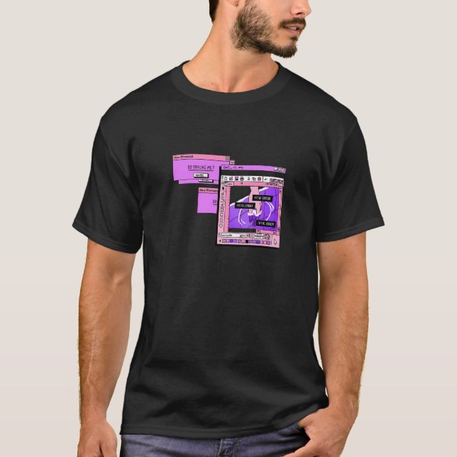 Camiseta Aesthetic PC Browser Vaporwave Sad Illustration   (Frente)