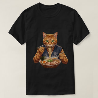Camiseta Aesthetic Ramen Cat Japanese Pop Art Graphic