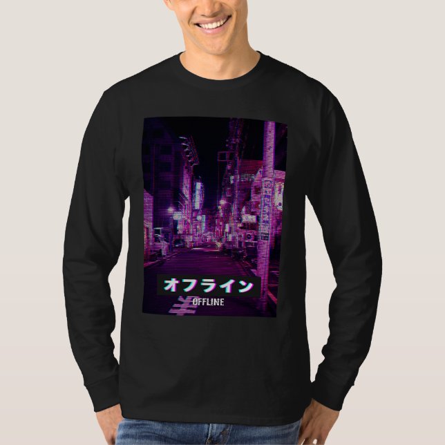 Camiseta Aesthetic Style Vaporwave Japan 80s Meme Sad Glitc (Frente)