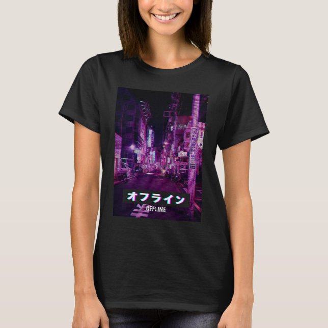 Camiseta Aesthetic Style Vaporwave Japan 80s Meme Sad Glitc (Frente)