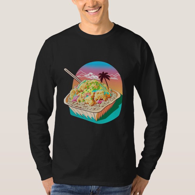 Camiseta Aesthetic Synthwave Fried Rice with 80s Aesthetic (Frente)