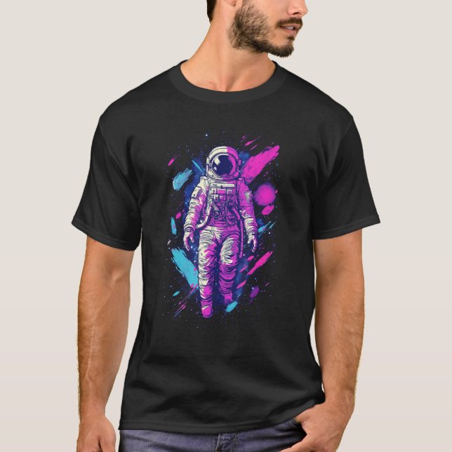 Camiseta Aesthetic Vaporwave Astronaut Graphic Spaceman Gra (Frente)