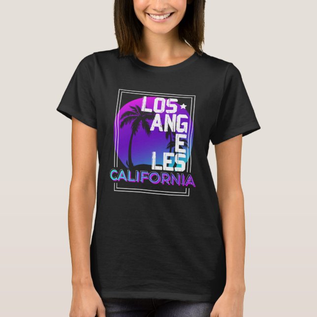 Camiseta Aesthetic Vaporwave Los Angeles California CA Retr (Frente)