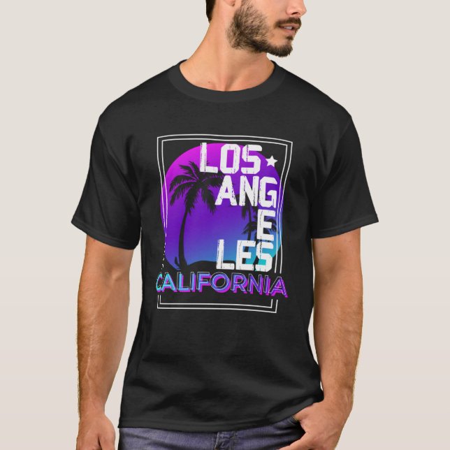 Camiseta Aesthetic Vaporwave Los Angeles California CA Retr (Frente)