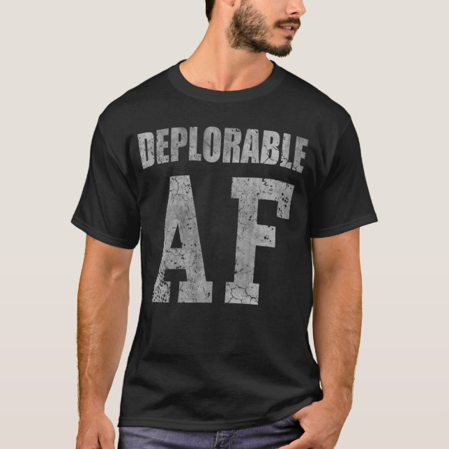 Camiseta AF deplorável afligido vintage (Frente)