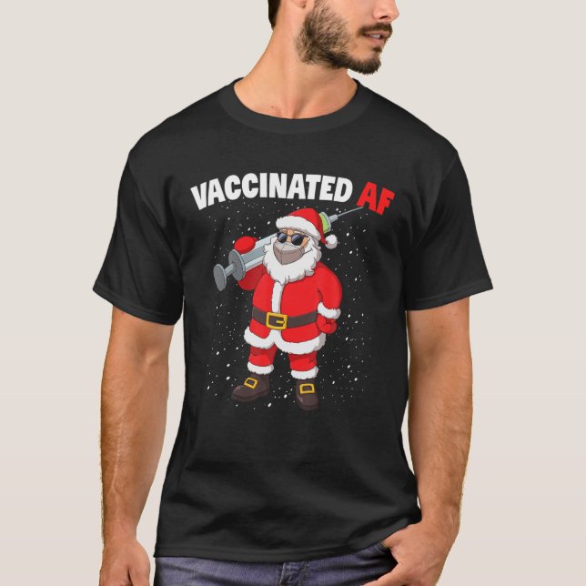Camiseta AF Santa Claus Vacinado Em Seringa Mascarada Chris (Frente)