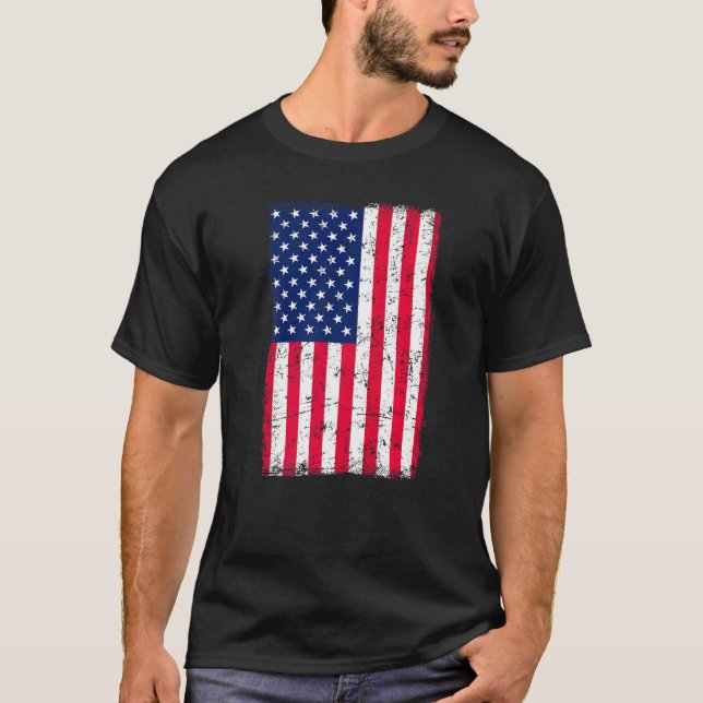 Camiseta Afastada bandeira americana Patriótica América Ame (Frente)