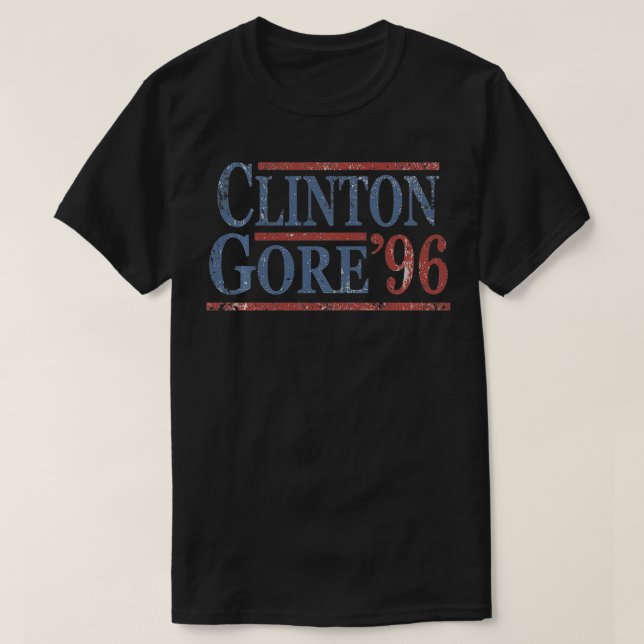 Camiseta Afastado Bill Clinton Al Gore 1996 (Frente do Design)