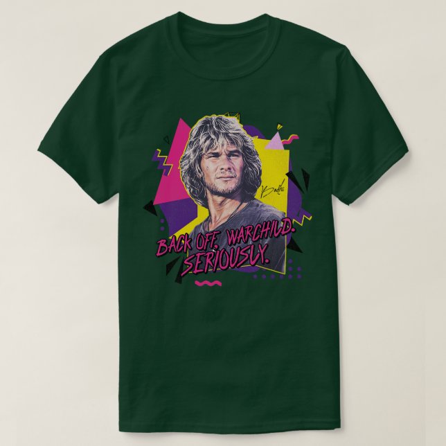 Camiseta Afastar Warchild Seriamente Swayze como Cota Bodhi (Frente do Design)